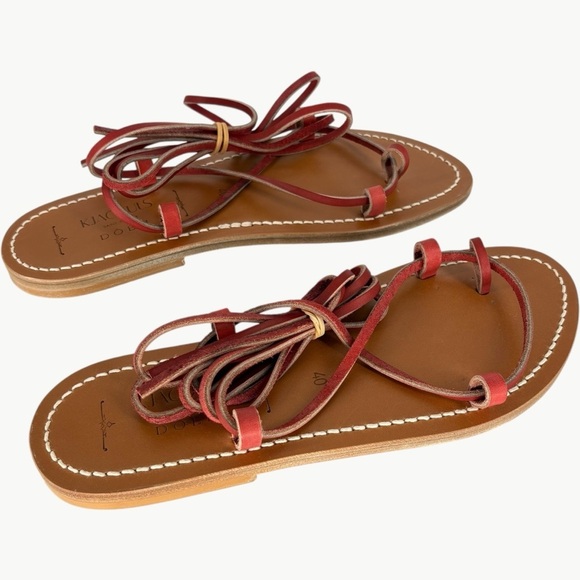 NIB DÔEN & K.Jacques Bikini Sandal | Sz 40 (9) | Rouge Vachetta (Tan) - Picture 10 of 16